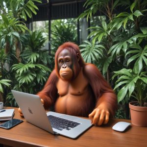 Sebuah ilustrasi modern yang menampilkan orang-orang yang tersenyum menggunakan smartphone dan laptop di dalam mal yang ramai, dengan ikon Wi-Fi yang besar dan cepat melayang di atas mereka, mengindikasikan internet gratis. Suasana mal cerah dan modern.