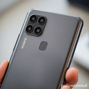 A close-up shot of the back of a sleek Huawei Pura 80 Ultra smartphone, highlighting its sophisticated multi-lens camera module with a strong focus on intricate details and lens design. The phone is held by a hand, suggesting user interaction.