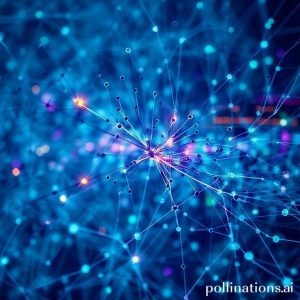 A detailed, abstract visualization of data lineage. Imagine a complex web of nodes and arrows, where each node is a data transformation step and arrows indicate the flow of data. Highlighted paths show specific data journeys. In the background, subtle glowing lines represent AI algorithms actively mapping these connections. The color palette is blues, greens, and purples, conveying intelligence and clarity.