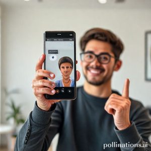 A person confidently practicing a job interview in front of a Samsung Galaxy S25 FE. The phone screen shows a virtual AI interviewer giving real-time feedback. The background is a modern, clean home office.
