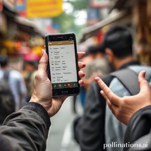 A traveler in a foreign city using the HONOR 400. One hand holds the phone, which displays real-time translation of a menu or street sign from a foreign language into Indonesian. The other hand gestures slightly in conversation with a local person. The background shows a bustling street market.