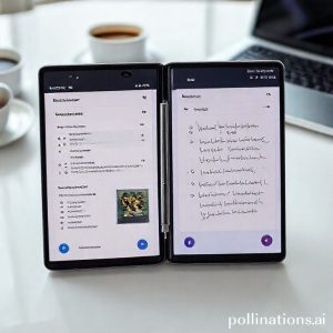 An elegant, open Samsung Galaxy Z Fold7 displaying a split screen with