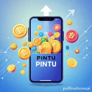 An illustration depicting various cryptocurrency coins and tokens flowing into a mobile application interface labeled