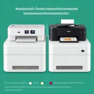 Ilustrasi yang membandingkan biaya pencetakan antara printer EcoTank dan printer kartrid tradisional.