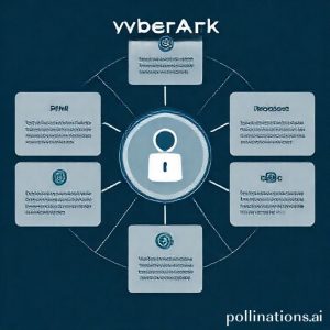Infografis pilar-pilar keamanan identitas CyberArk: PAM, Workforce Identity, Machine Identity, DevOps, dan Otomatisasi, dalam konteks infrastruktur Kota Pintar.