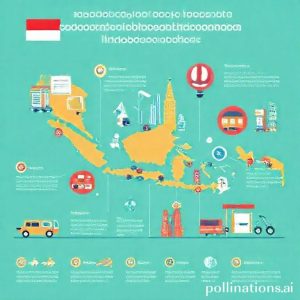 Infografis yang menunjukkan grafik batang pertumbuhan ekonomi digital Indonesia dari tahun ke tahun, dengan ikon-ikon yang mewakili sektor e-commerce, transportasi, dan fintech. Warna-warna cerah dan modern.