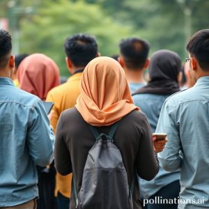 Sekelompok orang dari berbagai usia dan latar belakang menggunakan smartphone dan laptop dengan senyum, menunjukkan inklusi digital di Indonesia. Di belakang mereka, terlihat ikon aplikasi digital dan data yang mengalir, merepresentasikan Ekonomi Digital Indonesia.