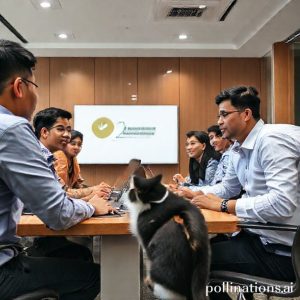 Sekelompok profesional muda sedang mengikuti sesi edukasi yang interaktif di sebuah kantor modern, dipimpin oleh seorang fasilitator di depan layar yang menampilkan logo PINTU dan JULO. Ada laptop dan catatan di meja.