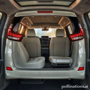 Toyota Voxy bekas berwarna putih dengan pintu geser terbuka, menunjukkan interior premium dengan captain seat. Latar belakang kota modern.